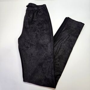 Emilio Pucci Black Moleskin Solid Black Leggings Pants Size 6 Made in Italy